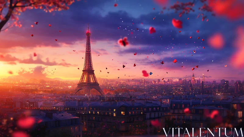 Paris Sunset: Eiffel Tower Digital Dream.