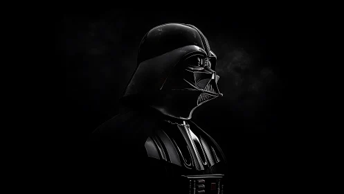 High contrast side-profile helmet portrait uses rim lighting and deep blacks