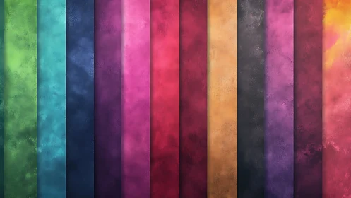 Velvet-cloud color bars marching across a dreamy wallscape.