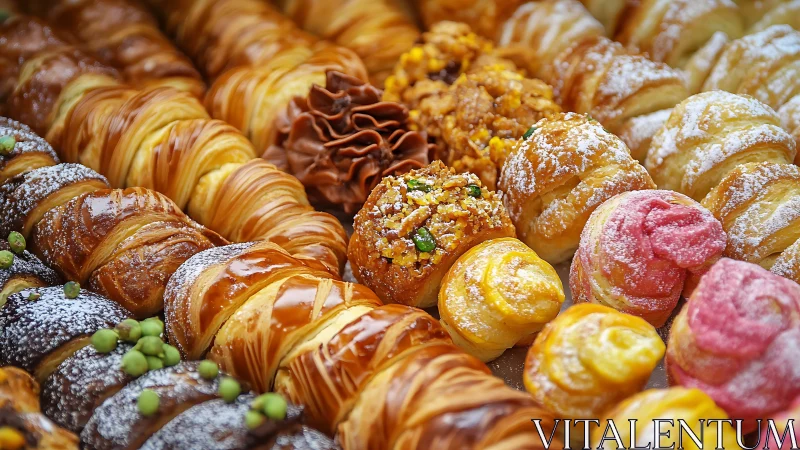 Artisan Pastry Display with Glazed Donuts.