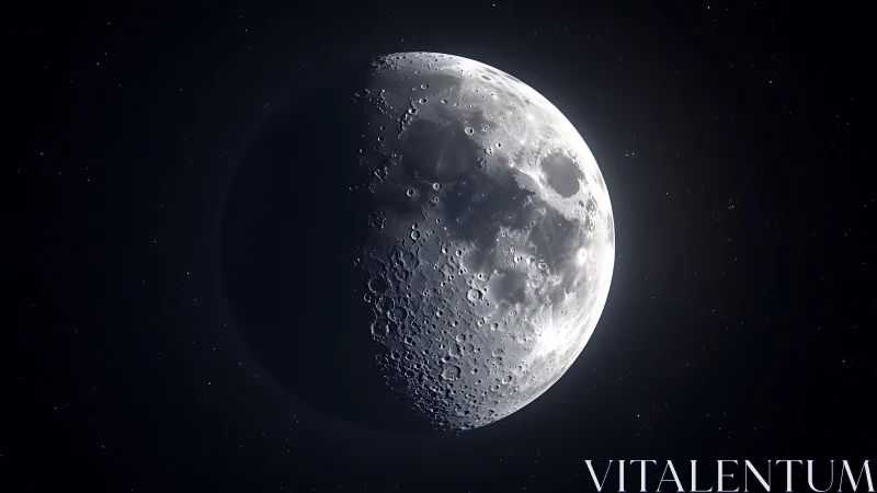 Lunar terminator detail under directional sidelight in orbit.