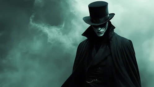 Fogbound gentleman phantom in a razor-sharp top hat.