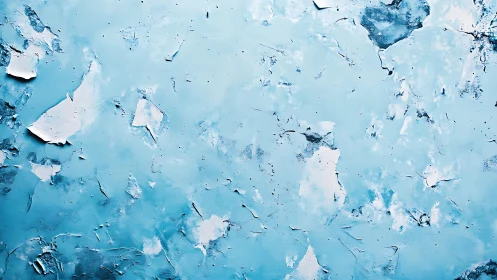 Abstract blue textured wall with peeling paint, modern art style.