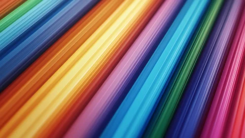 Chromatic highway of pencils racing through radiant color.
