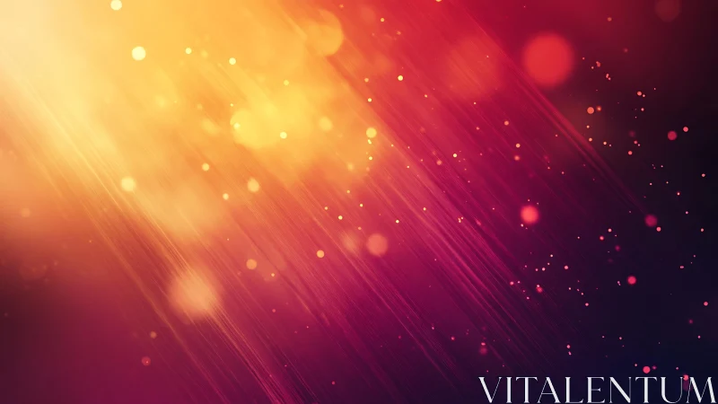 Abstract glowing light rays with bokeh in warm gradient tones.