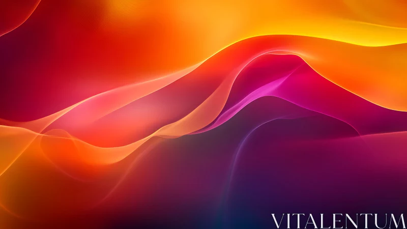 Digital painting of fluid chromatic waves in layered gradients.