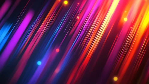 Neon comet trails racing through a prismatic digital night.