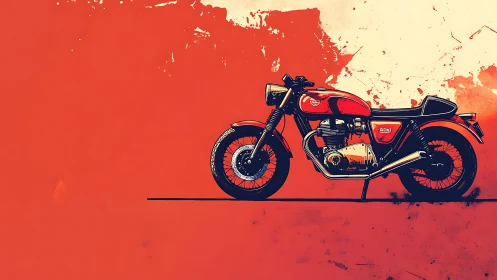 Motorcycle illustration is rendered against a high-contrast field