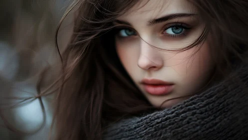 Digital portrait close-up with cinematic shallow depth of field.