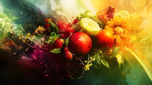 Radiant fruit and floral explosion glows in vivid color.