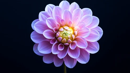 Dahlia Flower with Concentric Pink and Purple Petals