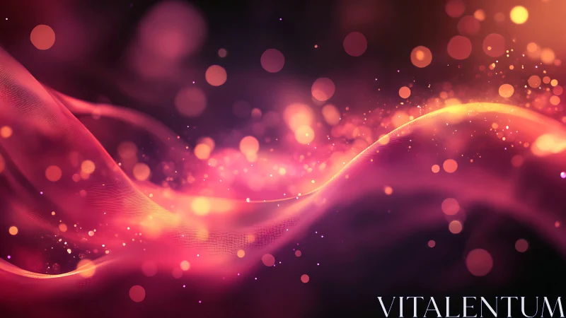 Glowing pink waves of light drifting through dreamy night.