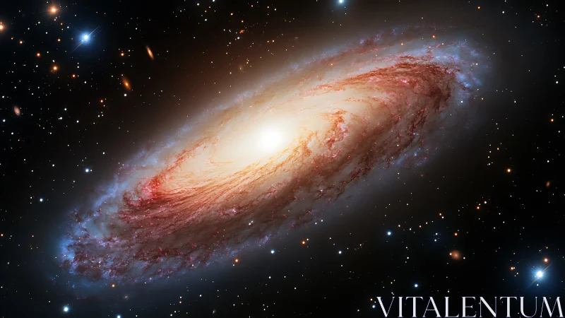 Spiral galaxy halo in luminous deep-space perspective.