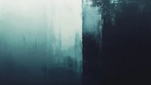 Abstract gradient painting with cool tones and textured brushwork.