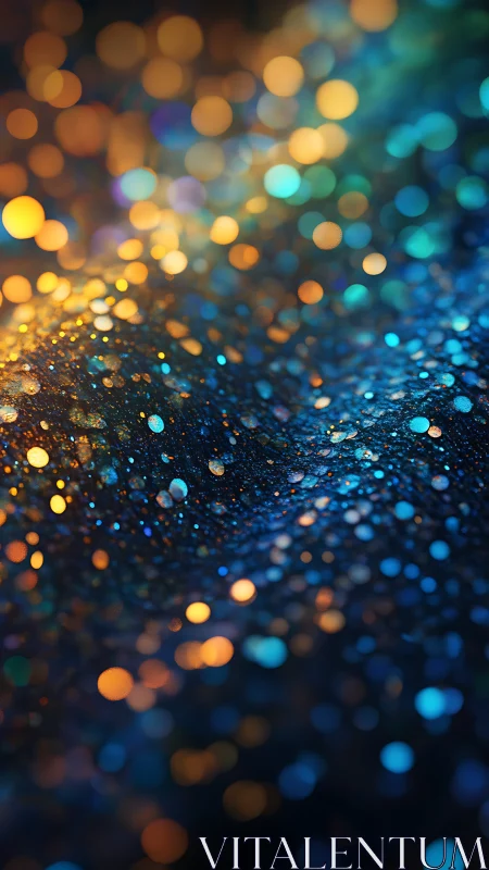 Defocused multicolor bokeh over dark textured surface.