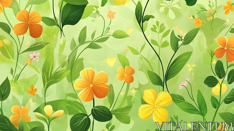 Cheerful Garden Blooms: A Vibrant Yellow and Orange Floral Celebration