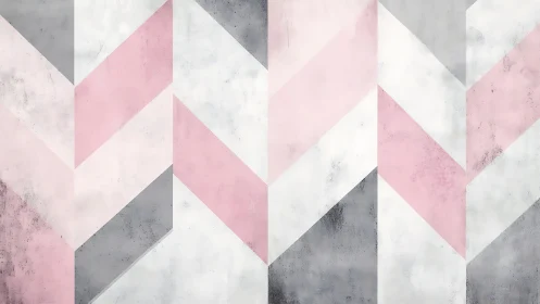 Blush and concrete chevrons in softly weathered rhythm.