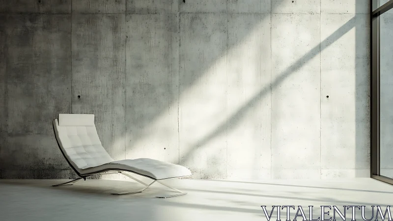 Solitude in Concrete: A Chair's Minimalist Meditation.