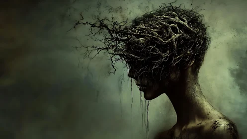 Root-entangled humanoid profile in atmospheric decay study.