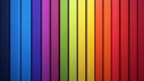 Vertical rainbow planks line up like disciplined color soldiers