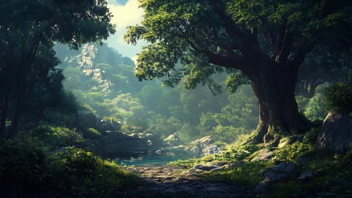 Enchanted Forest River Sanctuary Glows with Natural Light