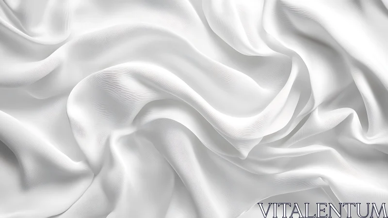 Elegant White Silk Fabric with Soft Folds, Minimalist Style.