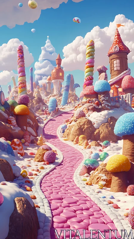 Candy Kingdom Castle: Whimsical Confection Fantasy Landscape.