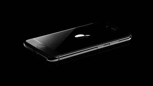 Black smartphone with metallic frame rendered against dark background.