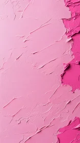Textured monochrome pink impasto surface with sculpted strokes.