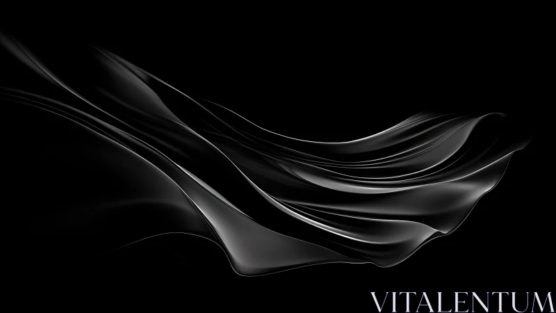 Silken Black Waves Curling Through Quiet Midnight Space.