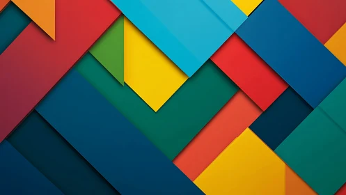 Geometric color planes forming layered diagonal abstract grid.