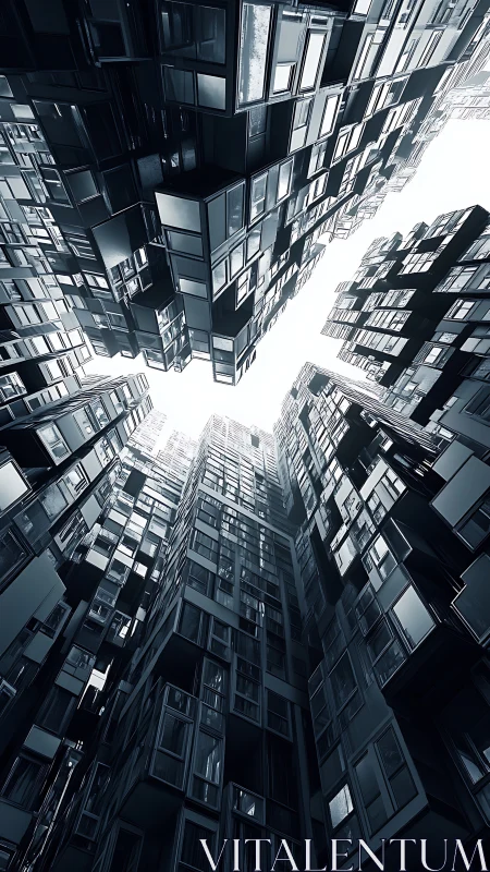 Futuristic glass towers converge in dense vertical maze.