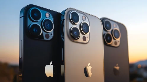 Modern premium smartphones with triple camera modules.
