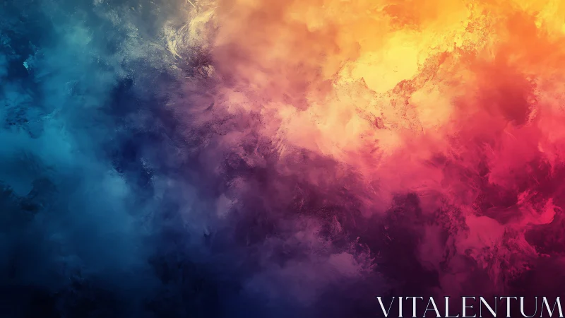 Multicolor nebula cloud gradient with warm to cool spectrum