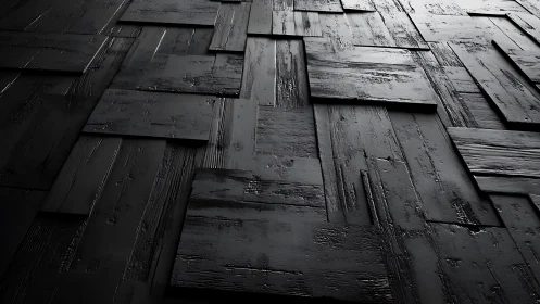 Geometric Layered Composition: 3D Rendered Wood Texture Abstraction.