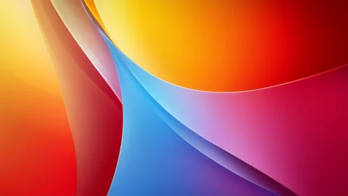 Sunrise ribbons of color swoop in a bright abstract dance.