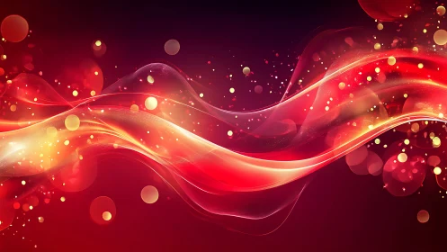Luminous Ribbon Dance: Molten Energy Flows Through Crimson Space.