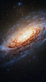Spiral galaxy glows with star-forming arms and bright core.
