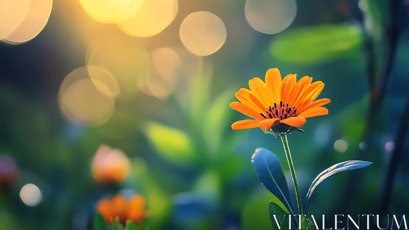 Golden Daisy Dancing in Garden Light.