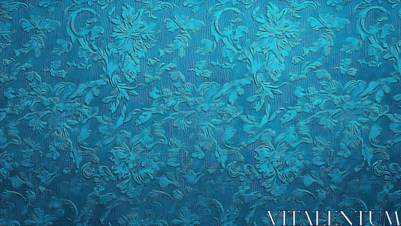 Textured teal floral pattern with soft, inviting elegance.