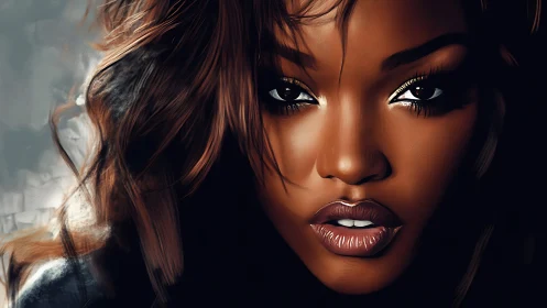 Digital painting portrait with cinematic close-up lighting treatment.