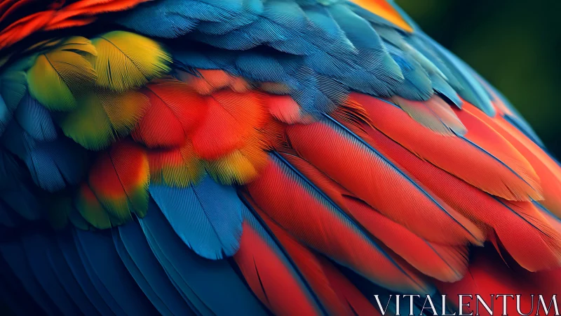 Close-up of Colorful Parrot Feathers in Vivid Nature Photography.