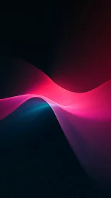 Soft neon waves curve gently across a calm dark night