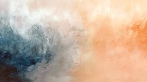 Soft abstract gradient with cool blue and warm peach tones.