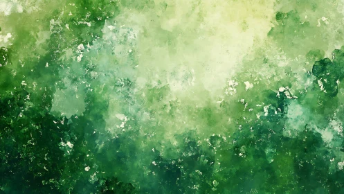 Gentle green watercolor blends create a calm, refreshing mood