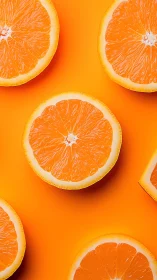 High-saturation overhead study of sliced oranges on uniform ground