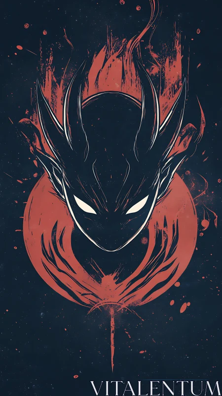 Infernal horned entity framed by fiery circular sigil.