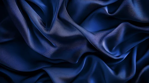 Flowing Blue Fabric Texture with Dimensional Folds.