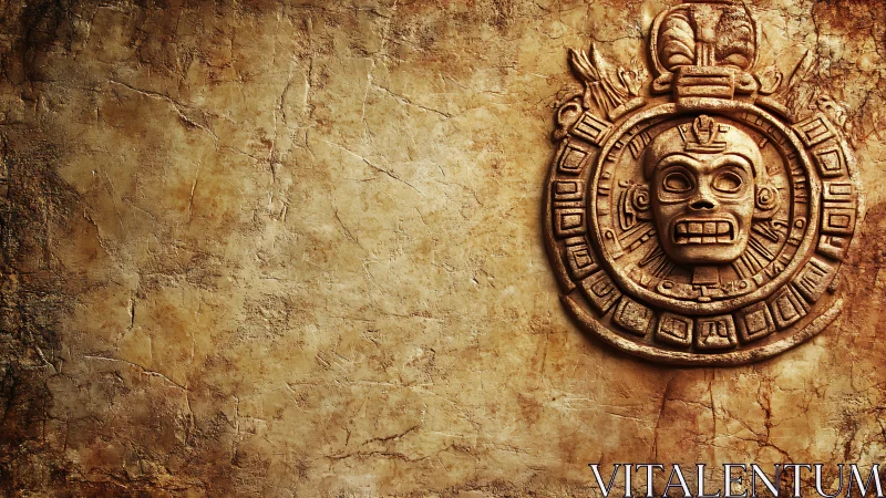 Sun-baked stone medallion whispers of ancient empires.