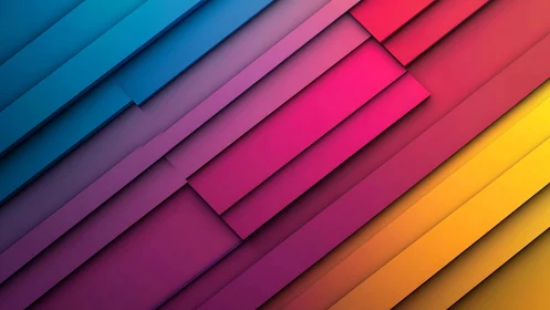Layered diagonal geometric stripes in bright gradients.